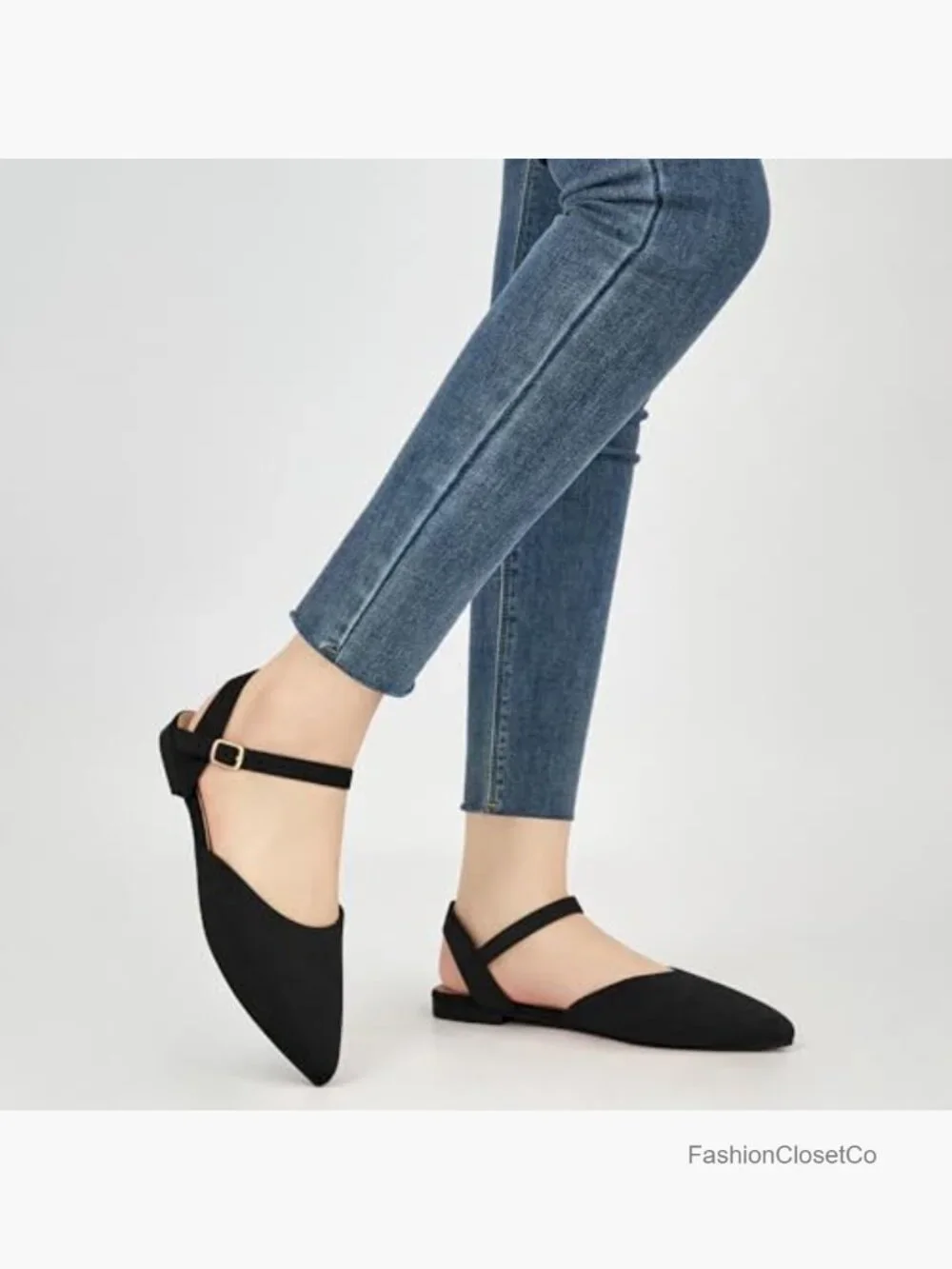 Closed Pointed Toe Dressy Flats - Comfortable Business Casual Walking Sandals - Picture 5 of 7